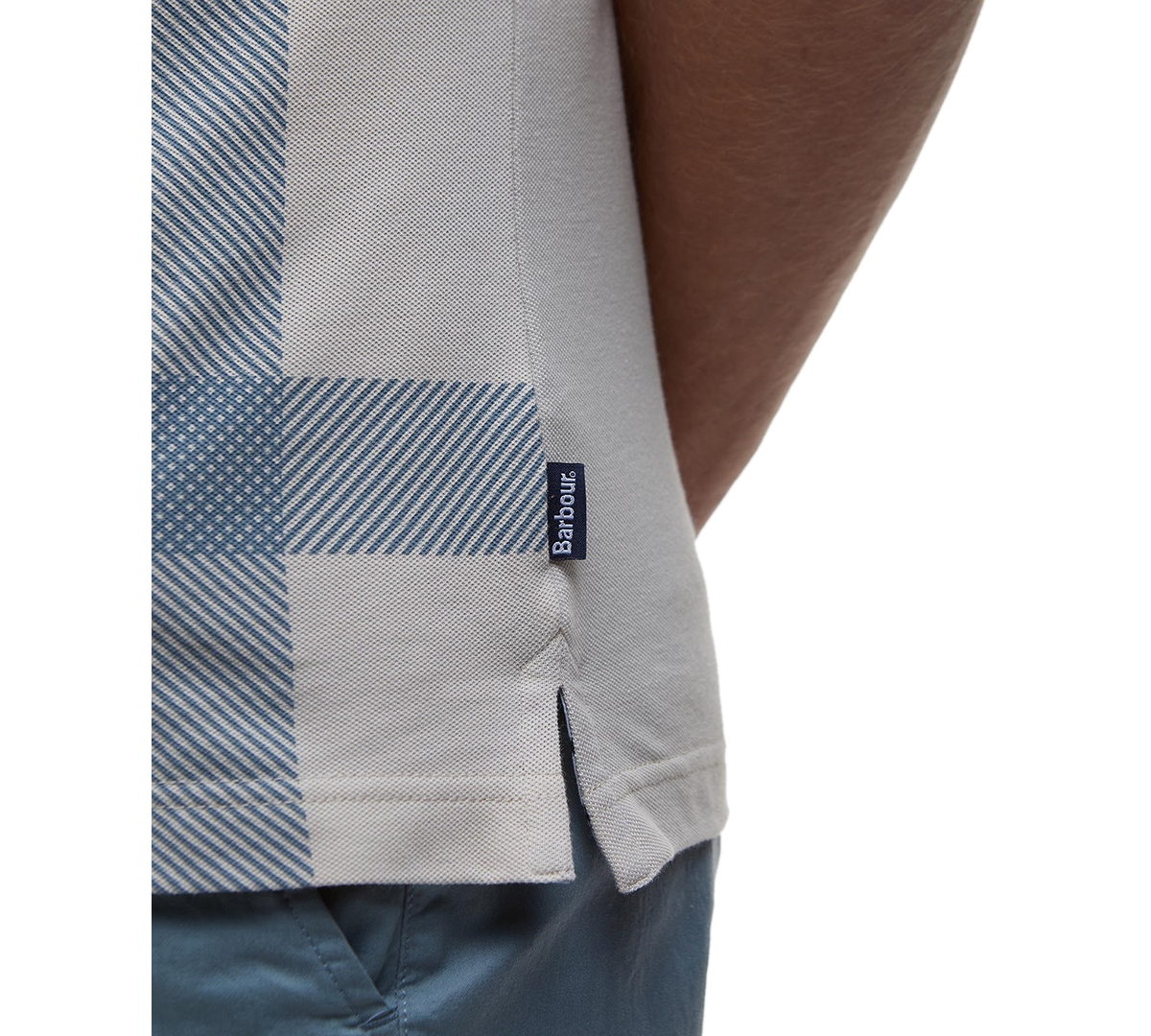 Barbour Blaine Tartan Short-sleeved Polo Shirt In Mist