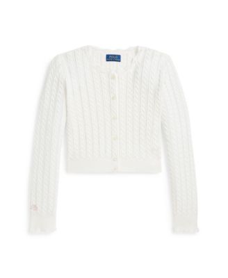 Big Girls Pointelle-Knit Cotton Cardigan