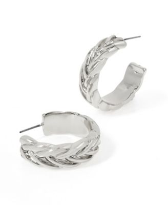 Woven Medium Hoop Earrings