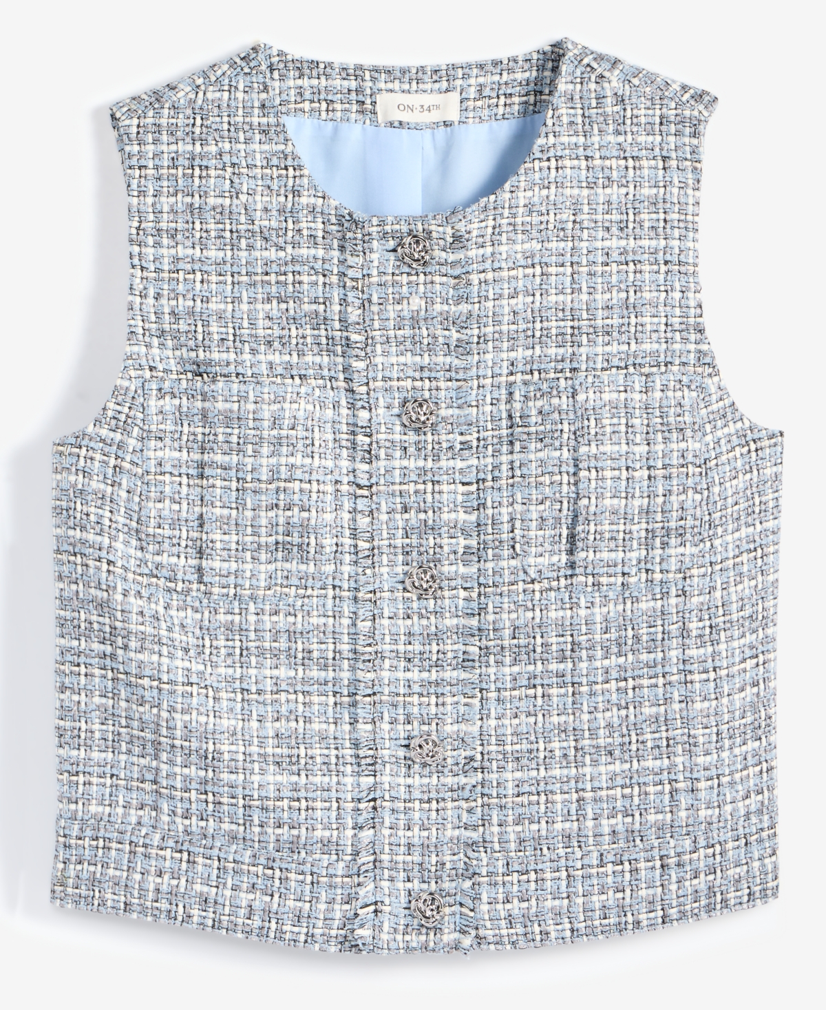 On 34th Womens Tweed Vest Top Mini Skirt Exclusively At Macys In Metal Blue