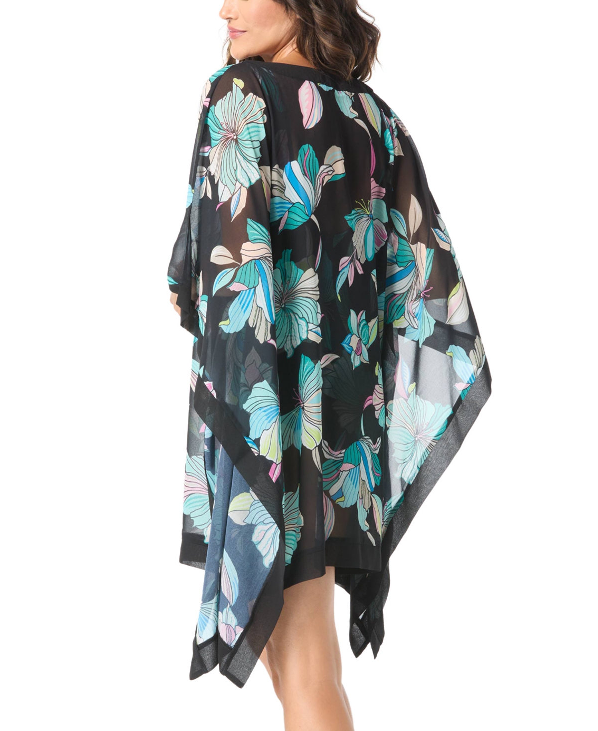 Coco Reef Women's Contours Grand Chiffon Caftan In Black Multi