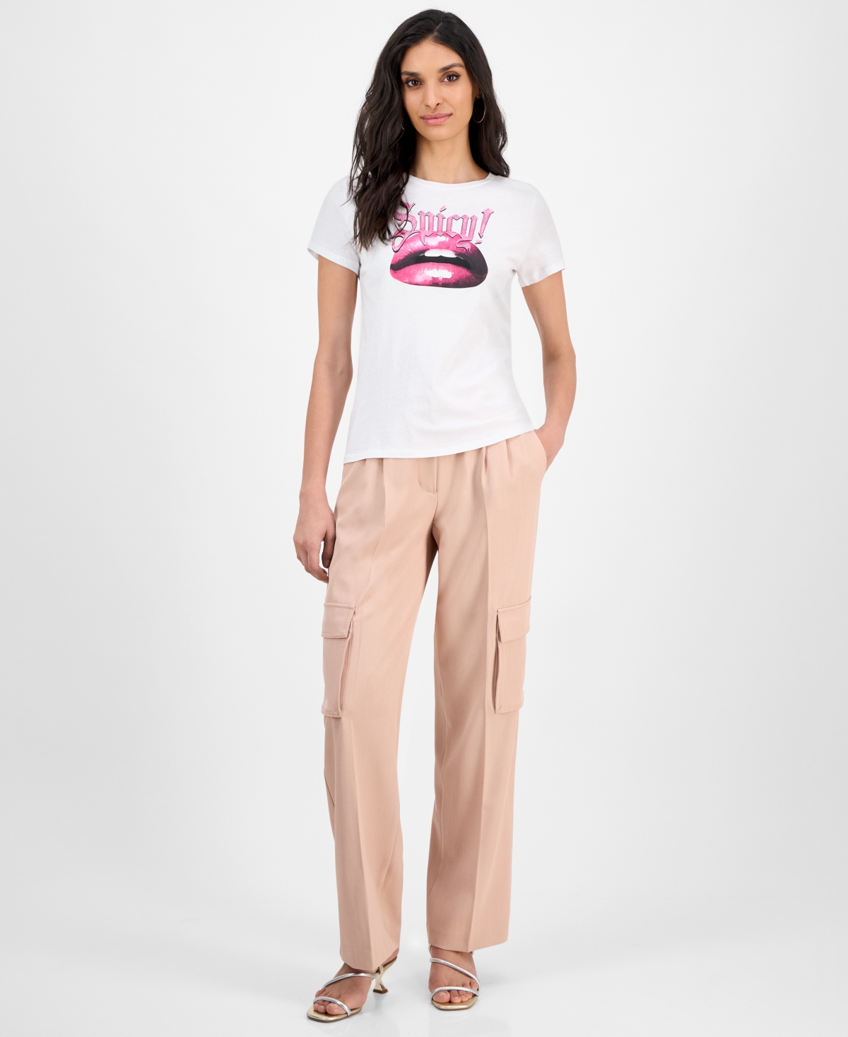 GUESS WOMEN'S SPICY LIPS GRAPHIC T-SHIRT 