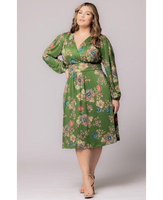 Plus Size Diana Long Sleeve Midi Dress