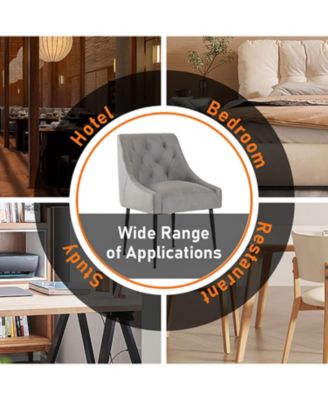 Modern Upholstered Dining Chairs Set of 6, Mid Century Kitchen Side Chairs with 5.12” Cushions and Back Pull Rod for Kitchen, Living Room