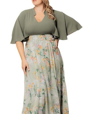 Plus Size Avisa Flowy A Line Evening Gown