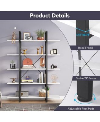 5-Tier Bookshelf, Tall Open Office Bookcase, Display Shelves Book Shelf for Living Room, Bedroom, Home Office