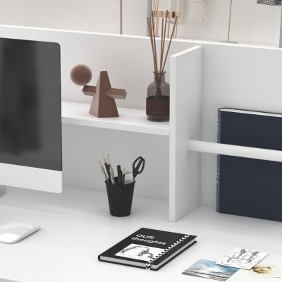 Computer Desk with Drawers, White Office Desk with Storage Cabinet, Study Writing Table for Home Office, Bedroom