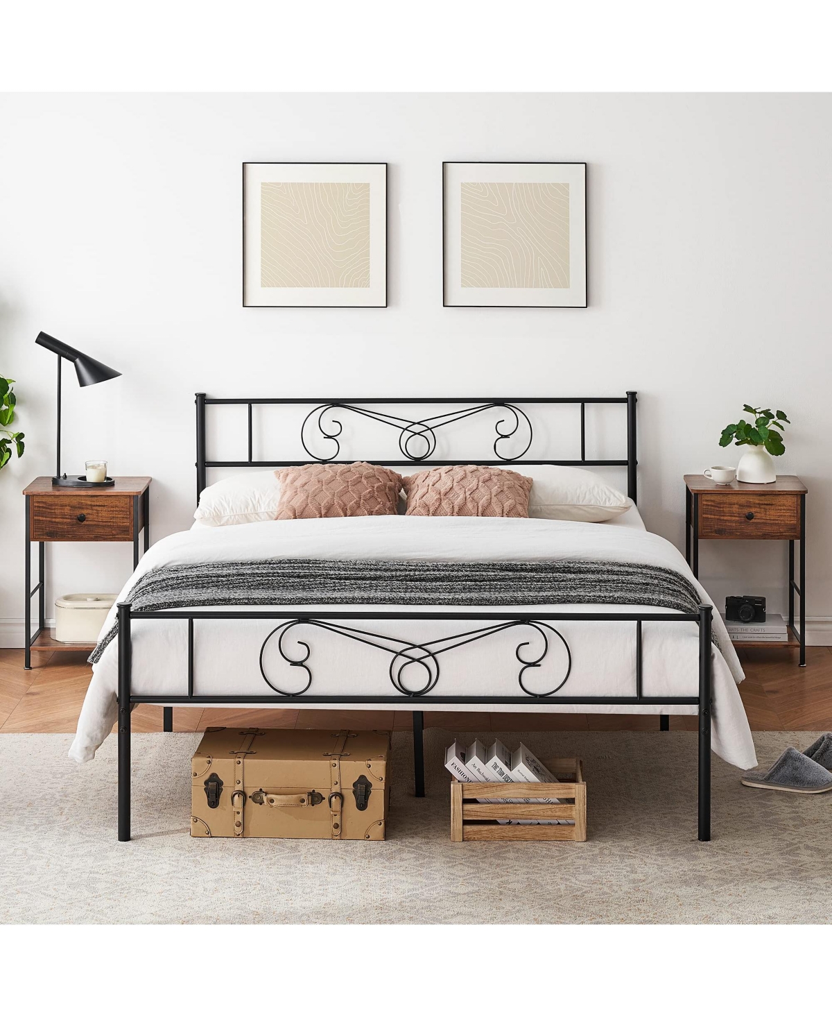 gaomon Queen Size Metal Platform Bed Frame with Headboard and Footboard