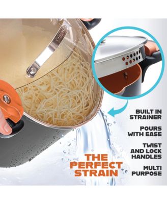 5 Qt. Non-Stick Ti-Ceramic Pasta Pot with Built-In Strainer and Twist N' Lock Handles