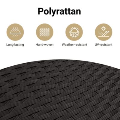 Patio Chairs with Cushions 2 pcs Black Poly Rattan