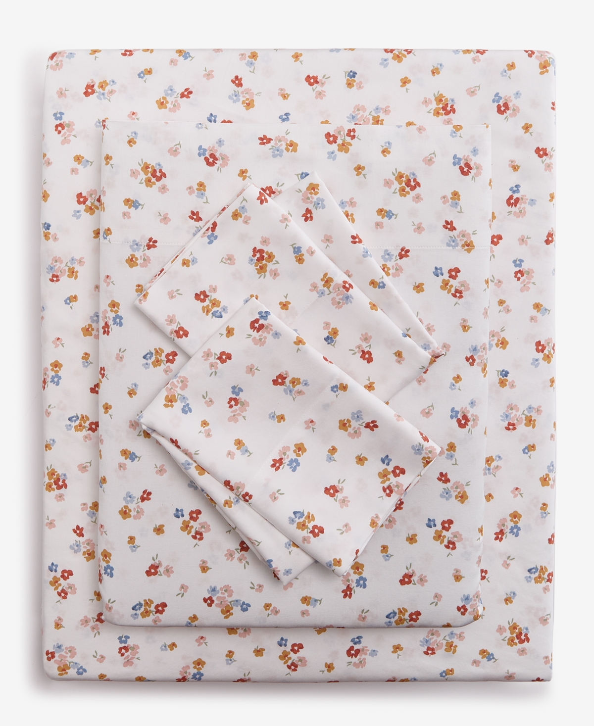 Arch Studio Printed Cotton Sateen 3-pc. Sheet Set, Twin Xl, Exclusively At Macy's In Ditsy Floral
