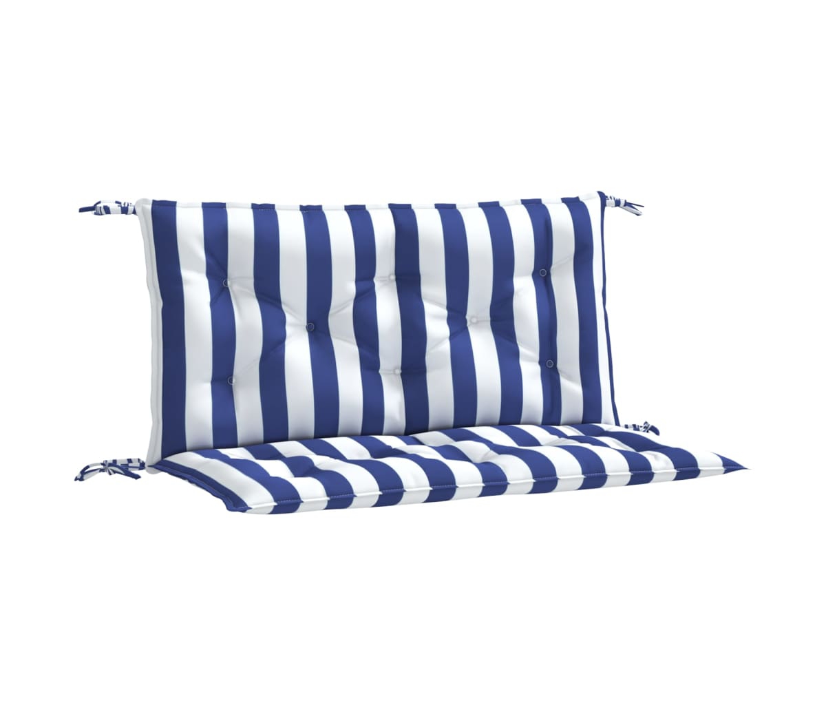 Garden Bench Cushions 2pcs Blue&White Stripe 39.4"x19.7"x2.8" Fabric - Blue and white