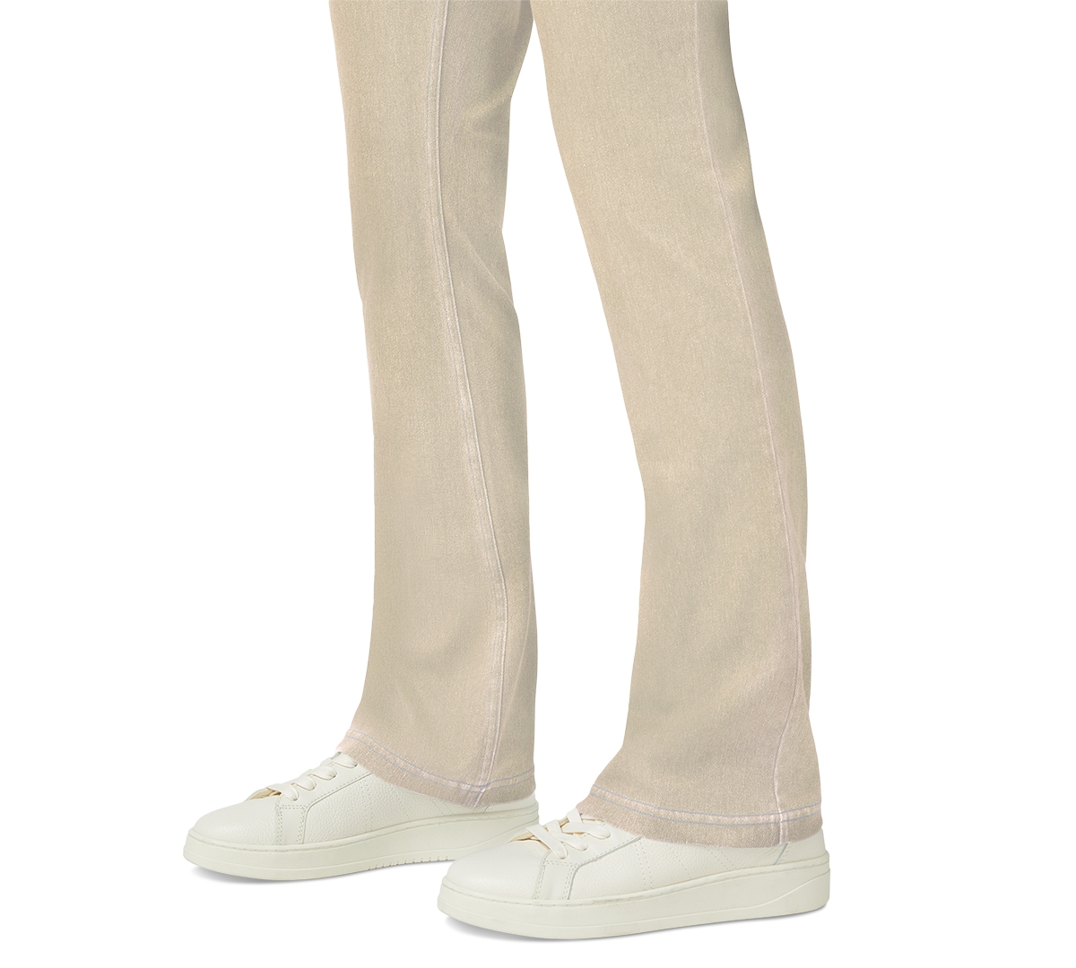 Hue Ultra Soft High Rise Denim Baby Bootcut Leggings In White Pepper