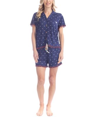 Ocean Pacific - Women's Notched-Collar Shortie Pajama Set