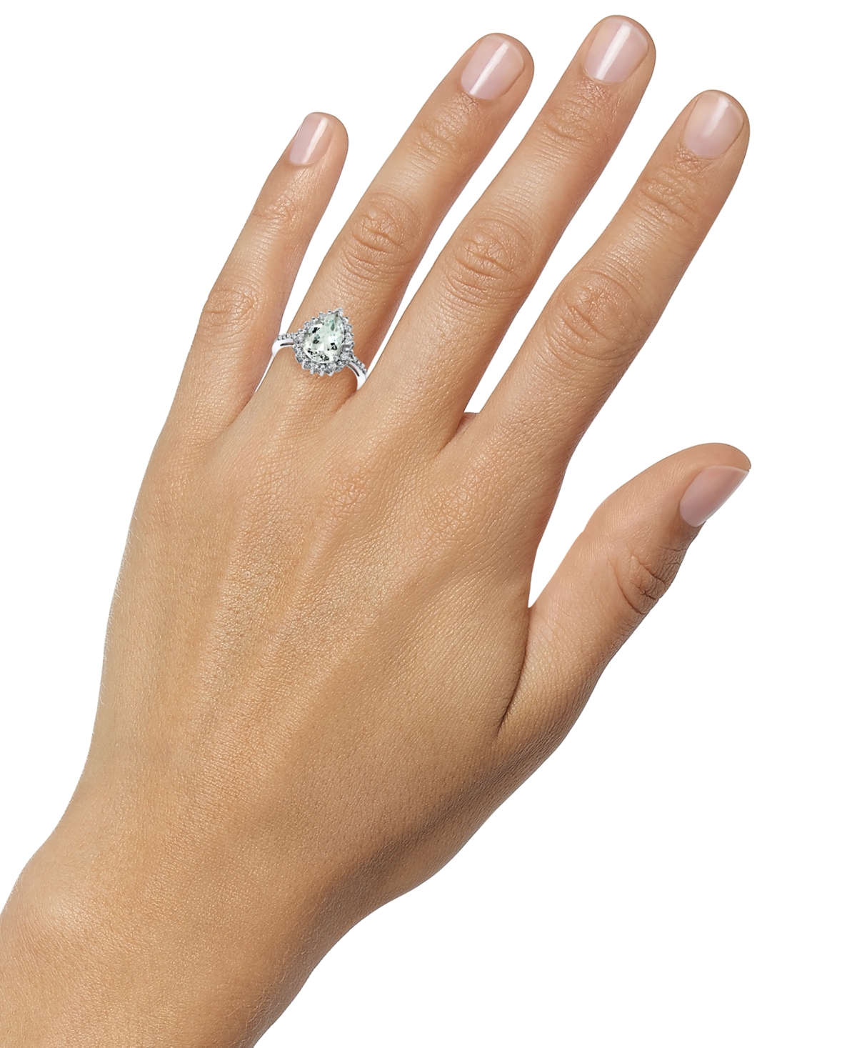Macy's Aquamarine (2-3/8 Ct. T.w.) & Diamond (1/4 Ct. T.w.) Pear Shaped Ring In Sterling Silver In Aquamarine