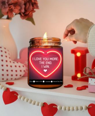 "I Love You More" Lavender Scented Soy Wax Candle, 10 oz.