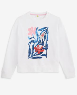 Little & Big Girls Sequined Floral Sweatshirt, Exclusively at Macy's 