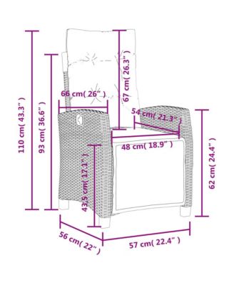 Reclining Patio Chair with Footrest Gray Poly Rattan