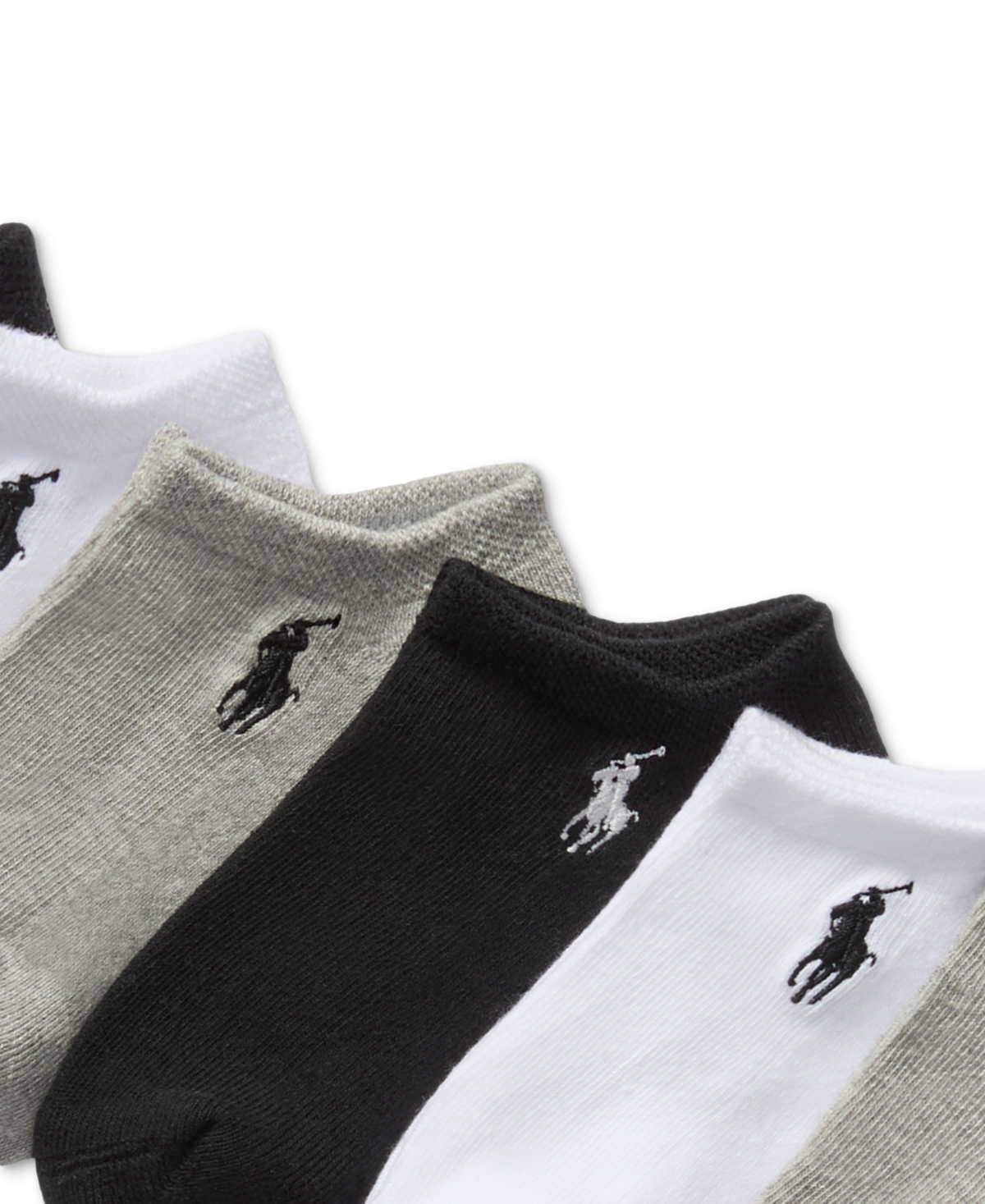 Polo Ralph Lauren Little & Big Girls Performance Cushioned Solid Low-cut Socks, 6-pack In Gray
