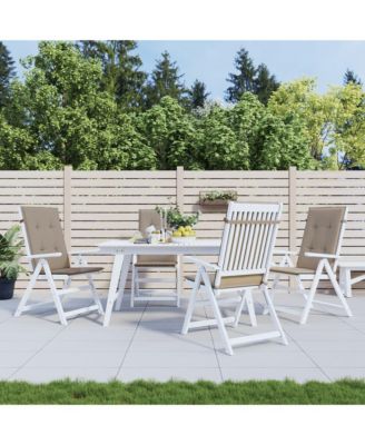 Garden Highback Chair Cushions 4 pcs Taupe 47.2"x19.7"x1.2"