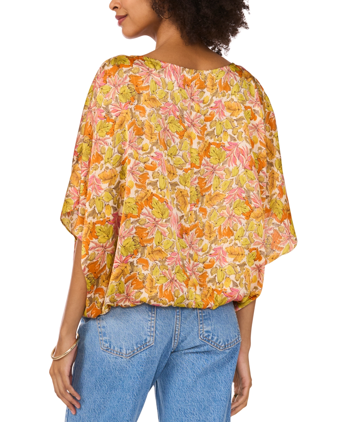 VINCE CAMUTO WOMEN'S FLORAL-PRINTED DOLMAN-SLEEVE TOP 