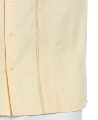 Men's Ombre Embroidery Panel Short Sleeve Button-Down Shirt