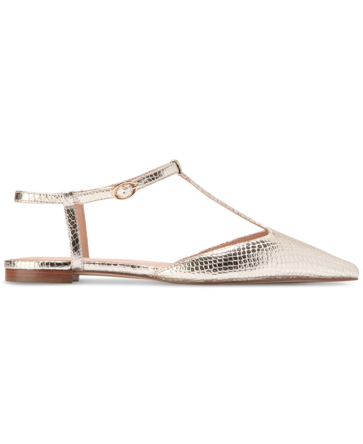 Cole Haan Women's Marlah T-strap Ballet Flats In Gold Snake Print Leather
