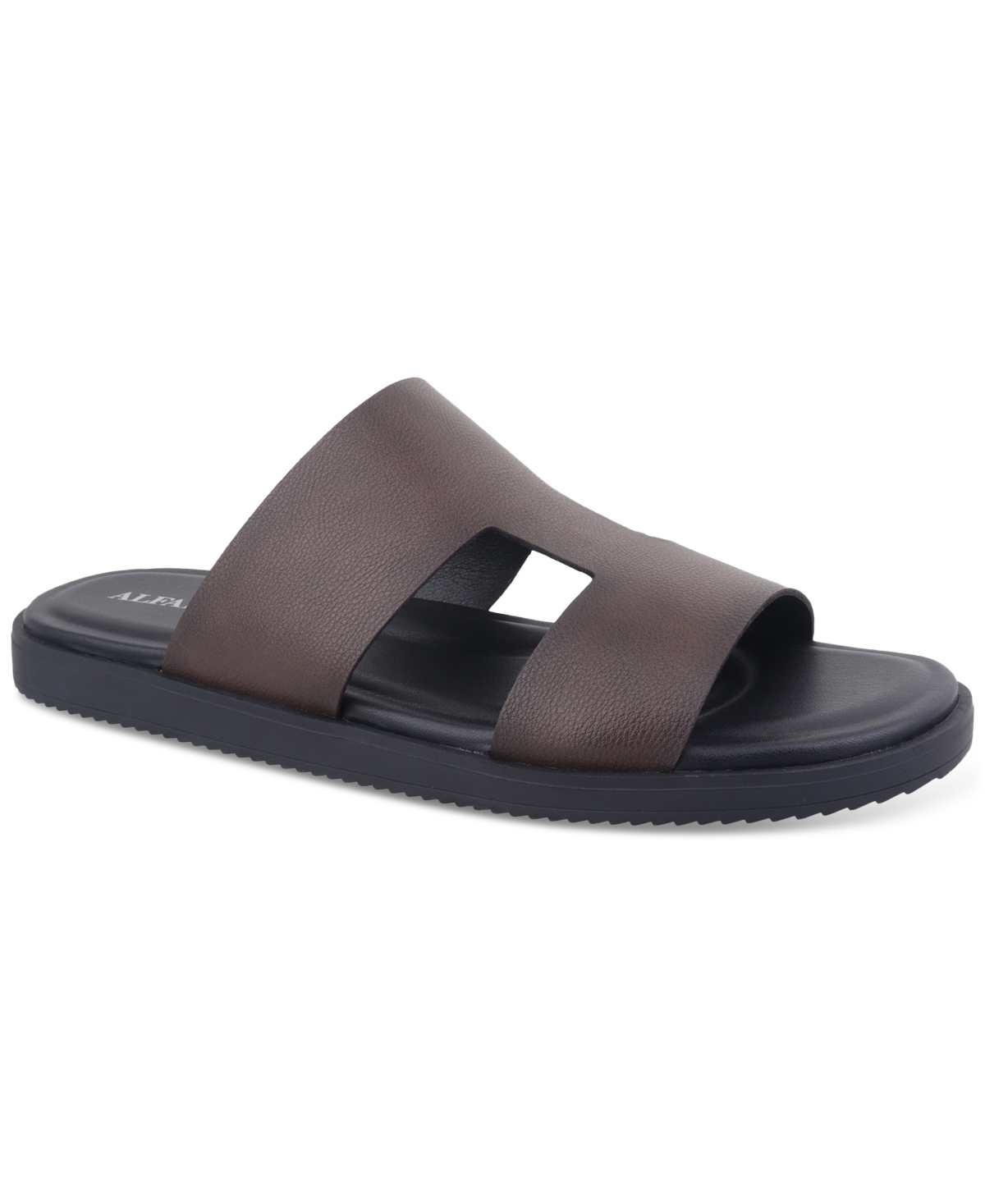 Alfani Men's Edgarr Slide Sandals, Exclusively At Macy's In Classic Brown