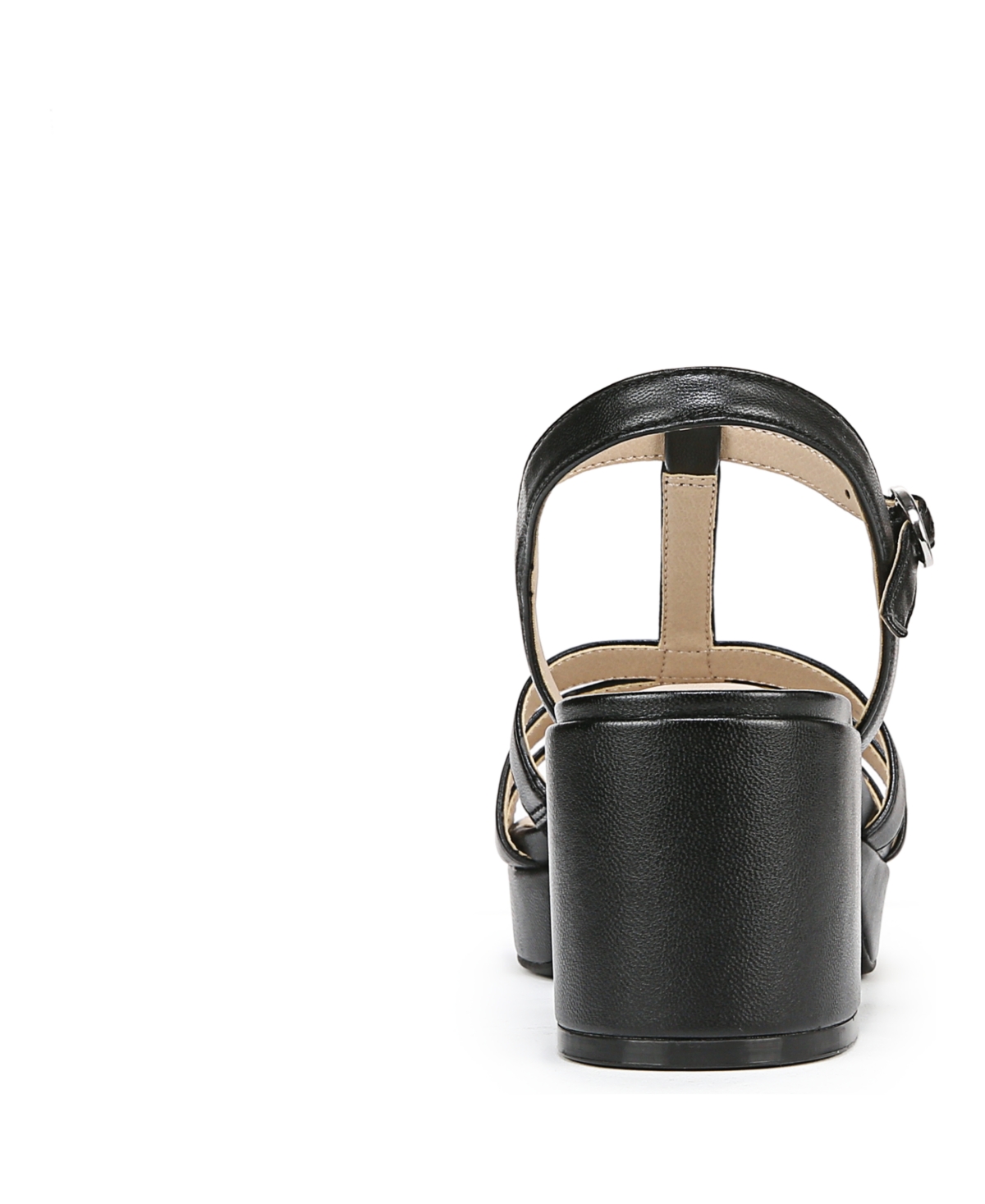 Lifestride Rio Ankle Strap Platform Sandal In Black Faux Leather