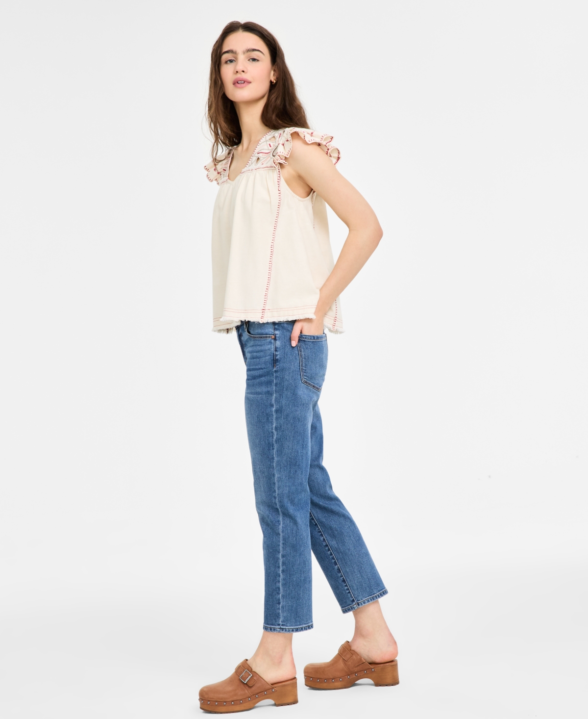 LIVERPOOL LOS ANGELES WOMEN'S KENNEDY CROPPED STRAIGHT-LEG DENIM JEANS 