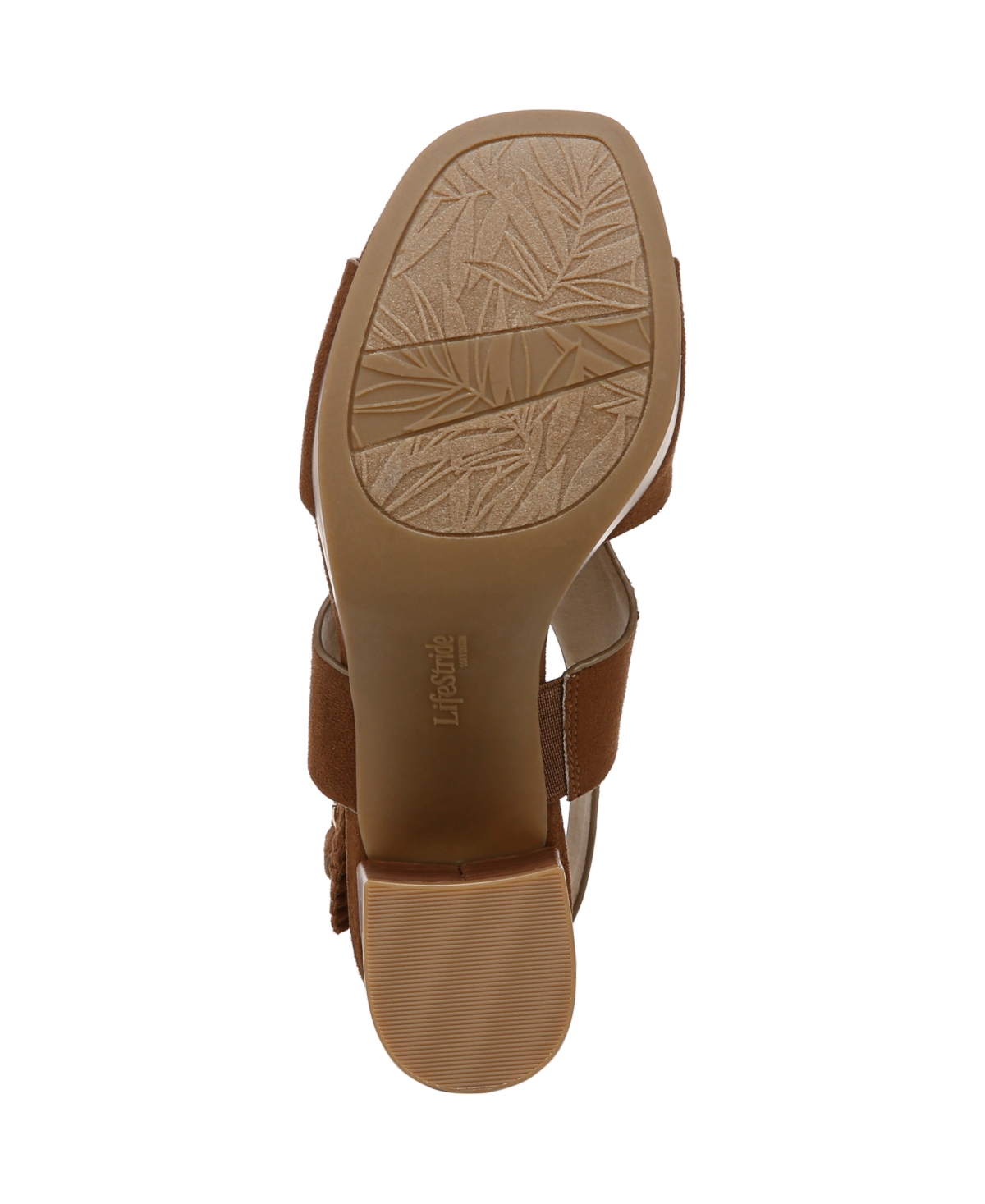 Shop Lifestride Women's Audra Open Square Toe Block Heel Platform Sandals In Fawn Brown Microsuede