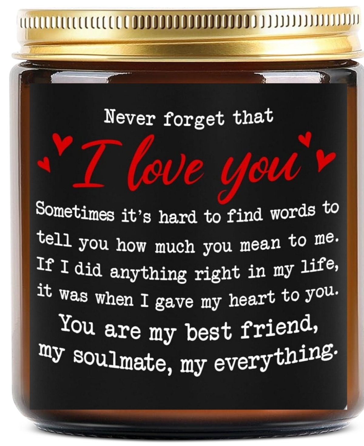 "I Love You" Lavender Scented Soy Wax Candle, 10 oz.