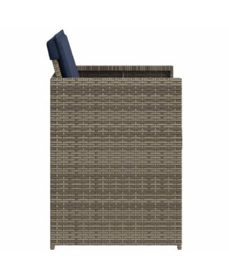 Patio Chairs with Cushions 4 pcs Gray Poly Rattan