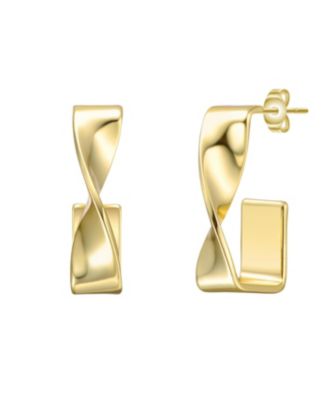 Semi-Hoop Earrings in Plated or Plated