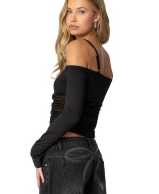 Womens Susie Off Shoulder Mesh Top