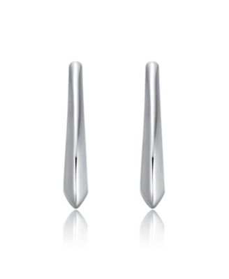 Irregular Box-Shaped Hoop Earrings in White Gold Plated or 14K Gold Plated