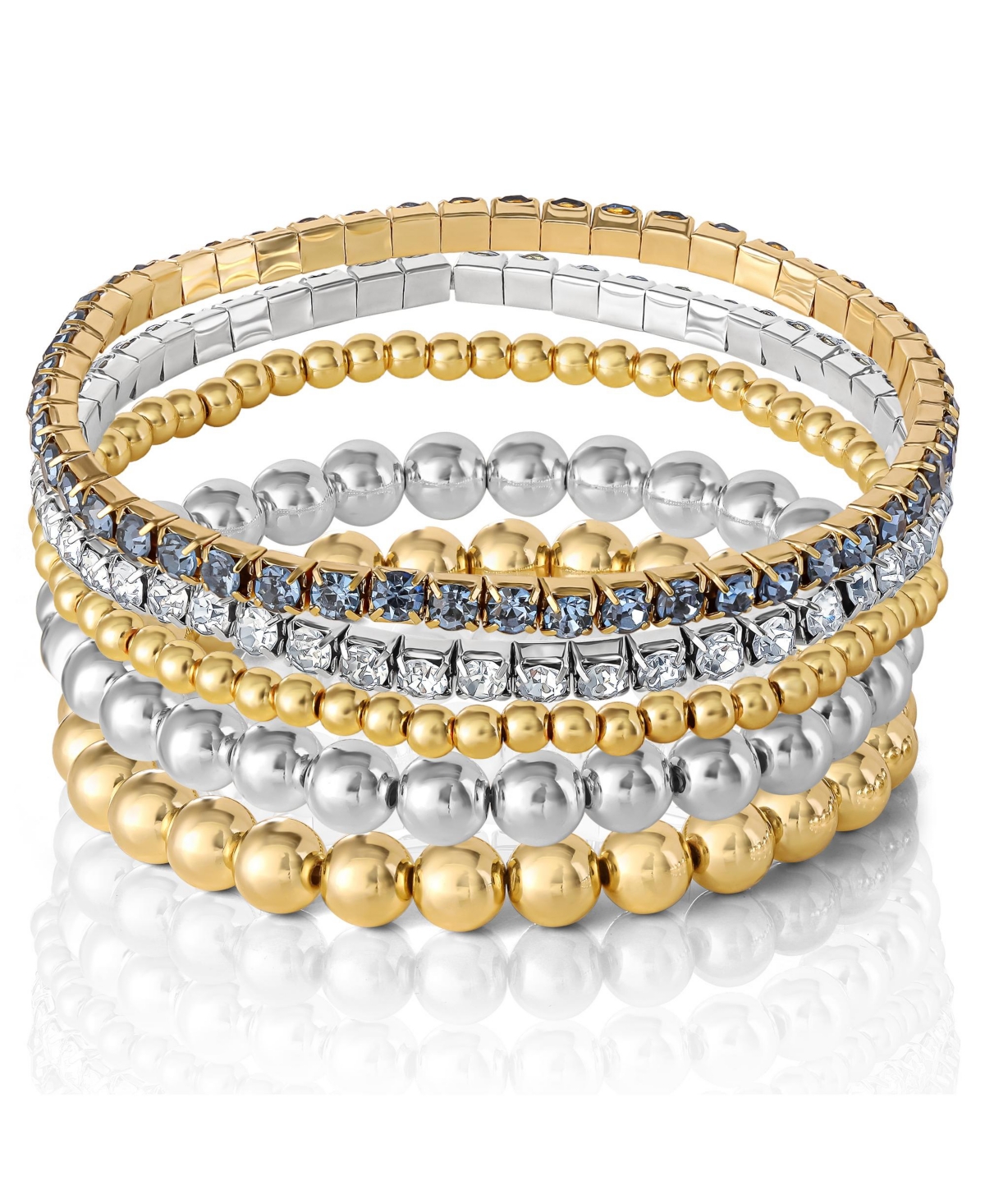 Crystal Stretch Bracelet - 5 Piece Set - Turquoise