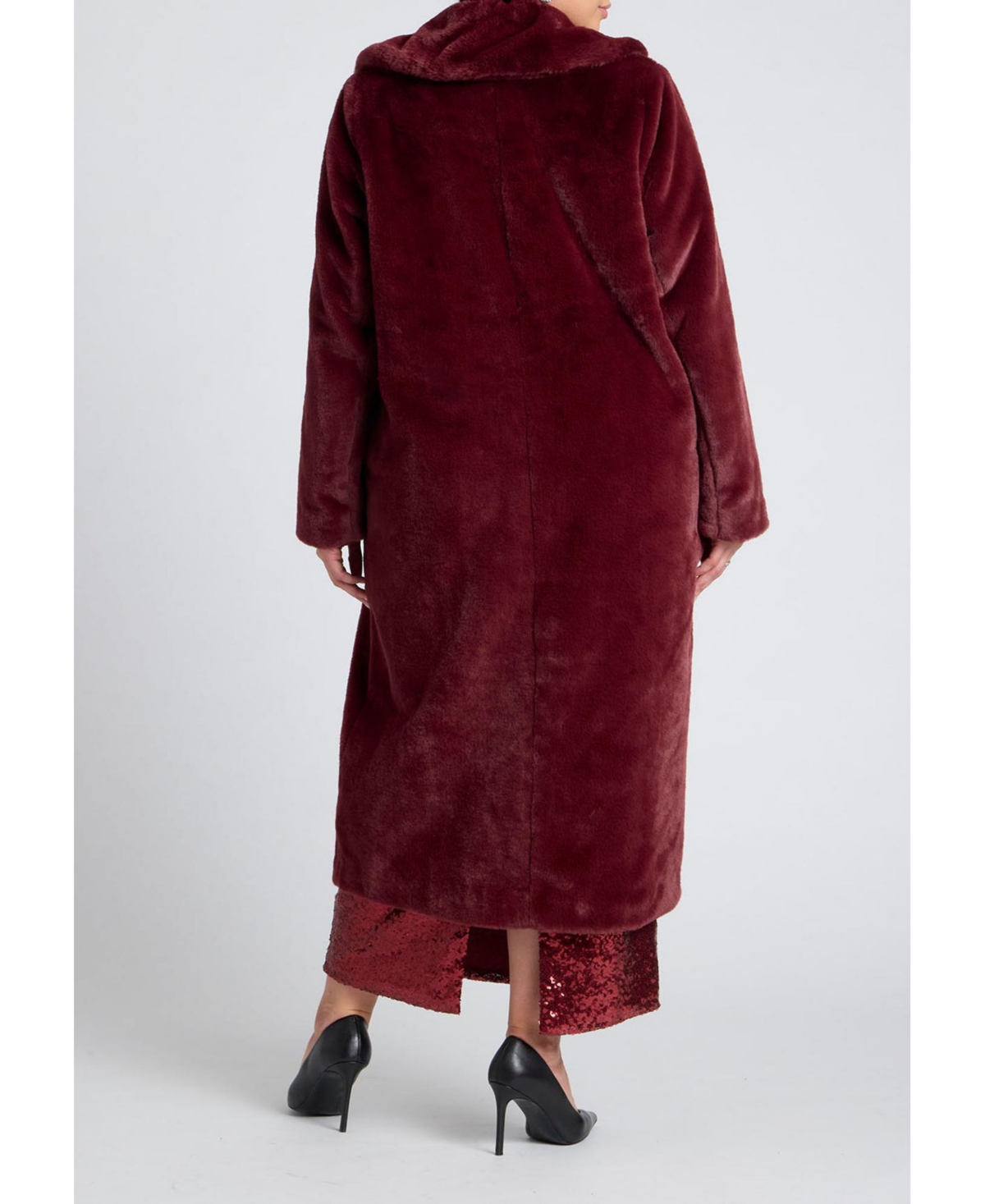 Eloquii Women's Faux Fur Long Coat