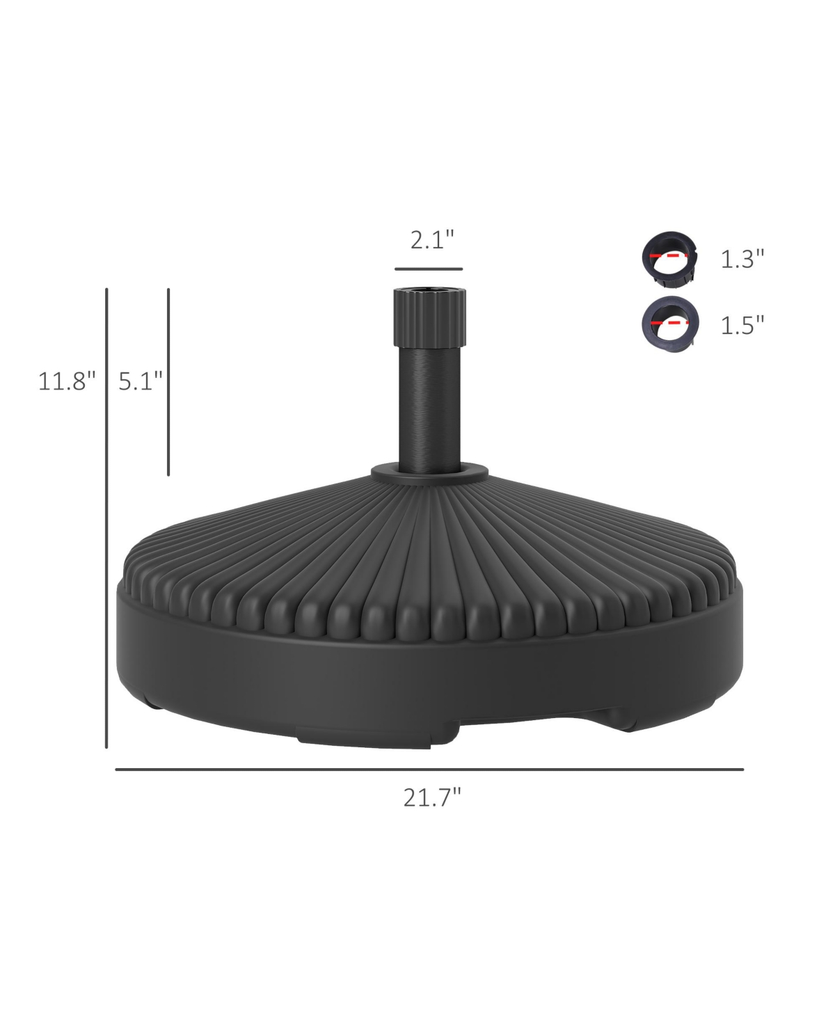 Outsunny Round Patio Umbrella Base Sd, /Water Filled,