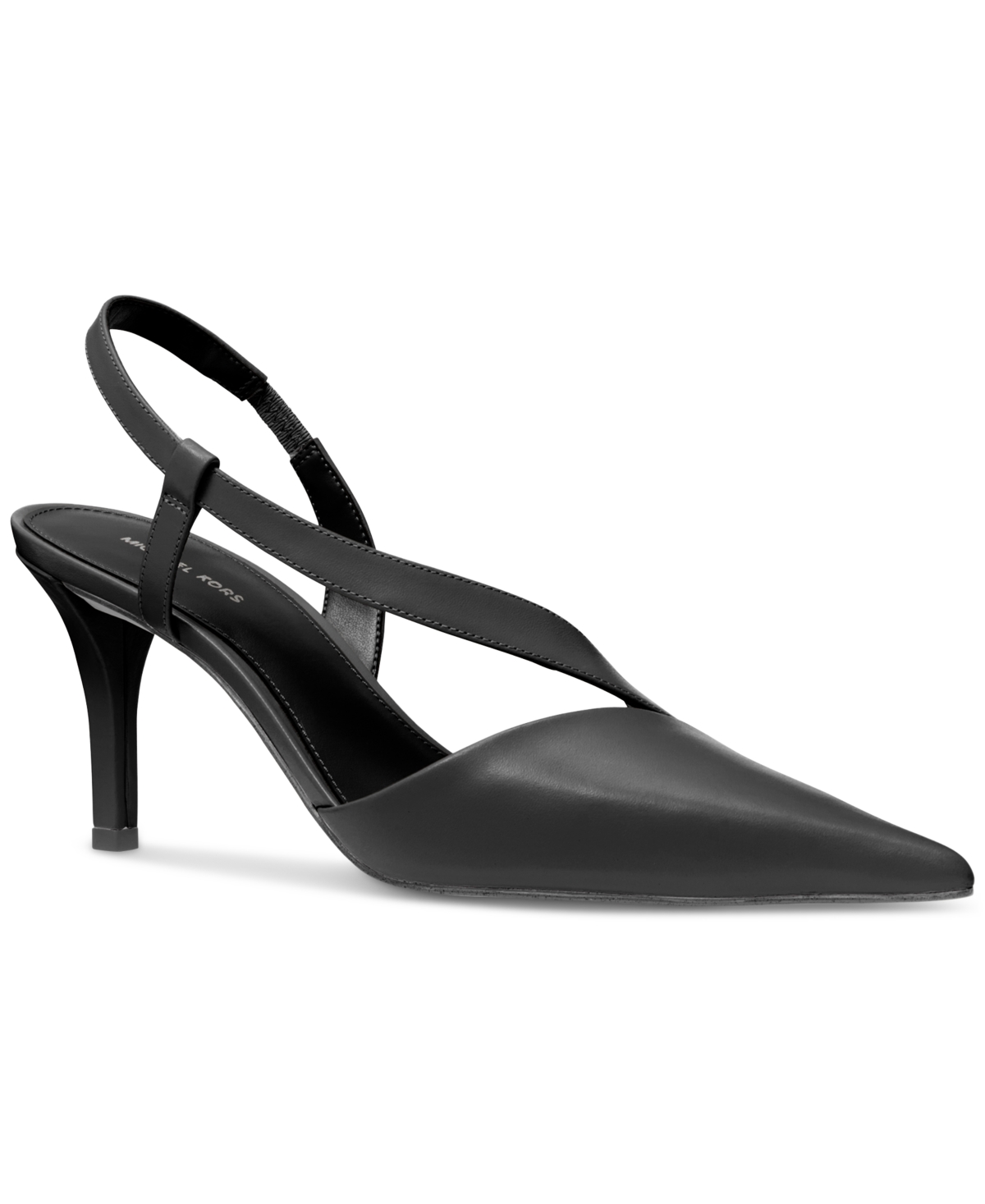 Michael Kors Black Slingback Shoes With Pointed Toe In Black