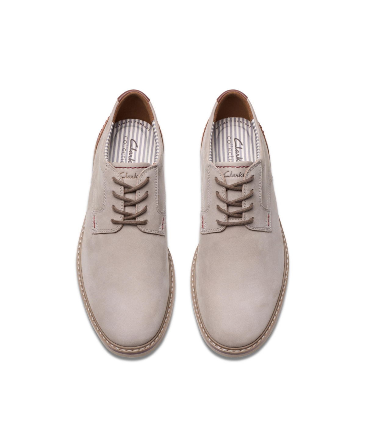 Clarks Collection Men's Radcliff Low Shoes In Light Gray Combi Nubuck