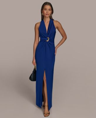 【Donna Karan New York】Hardware-Trim One-Shoulder Gown Donna Karan New York Donna Karan Women's Hardware-Trim One