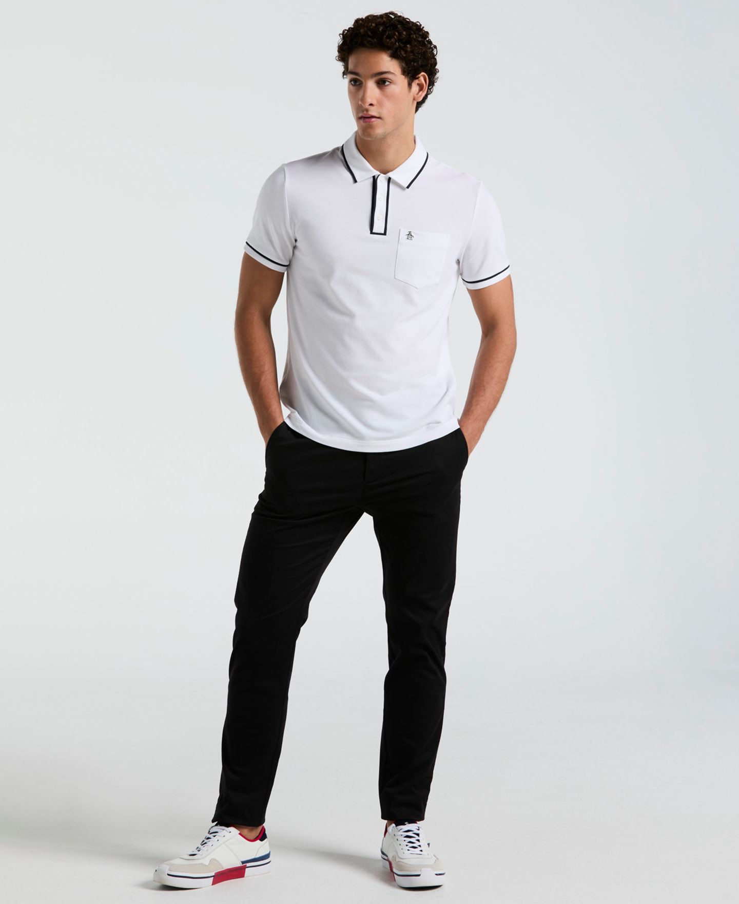 Мужское поло Original Penguin Earl Pique Short-Sleeve Polo Shirt, цвет: Яркий белый — фото 2