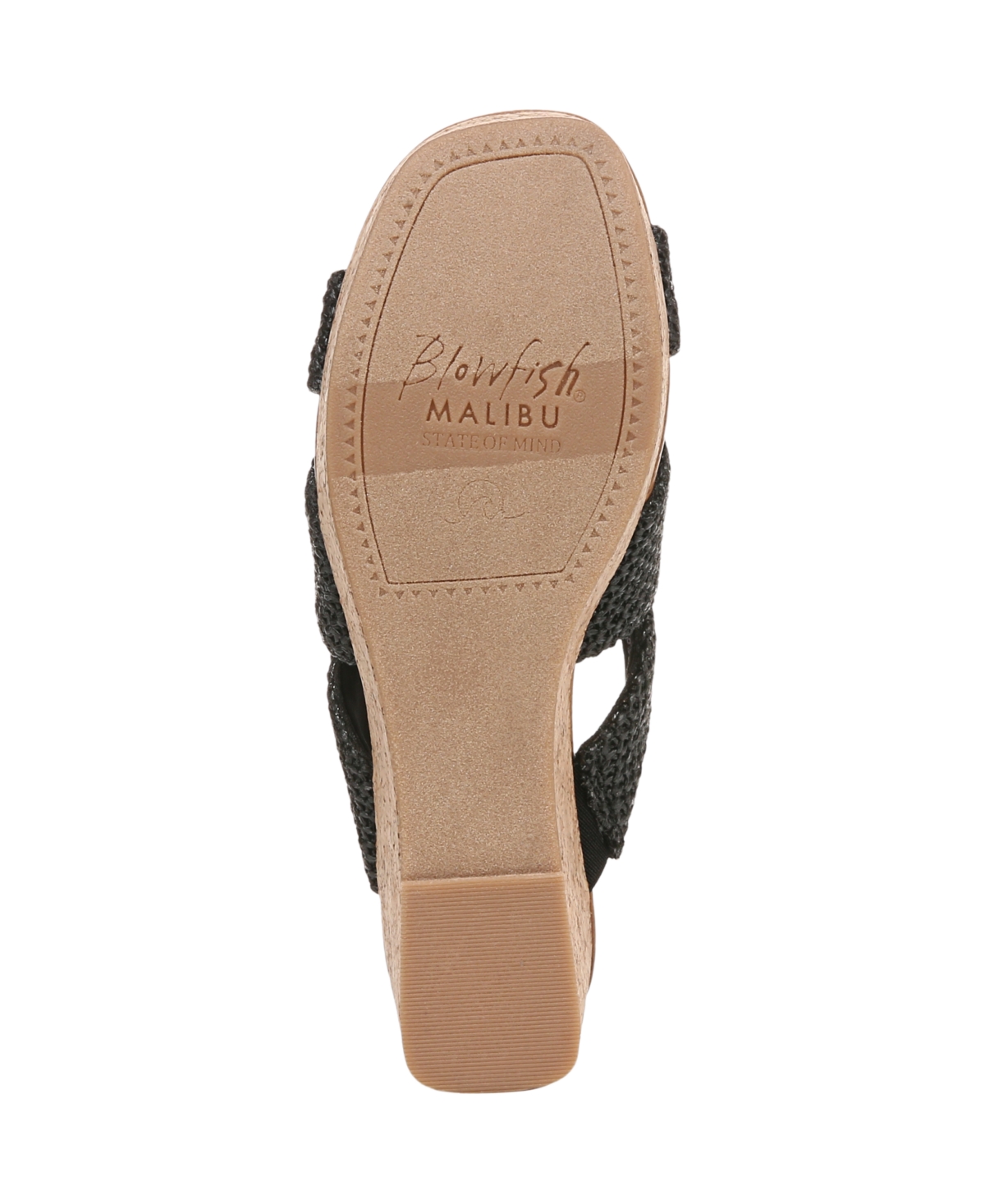 Blowfish Malibu Abi Woven Wedge Sandal In Black Faux Raffia