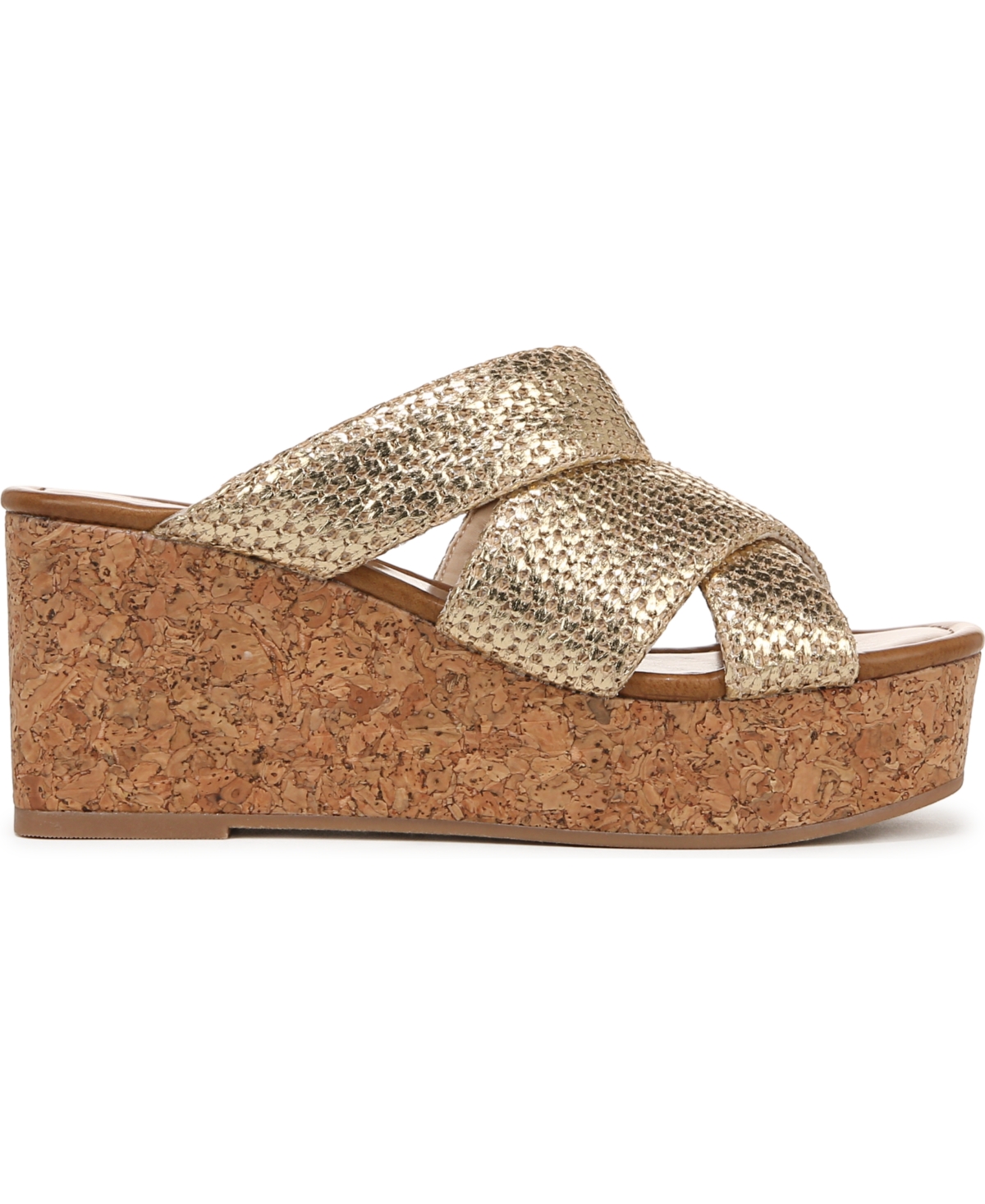 Blowfish Malibu Abi Woven Wedge Sandal In Gold Faux Raffia
