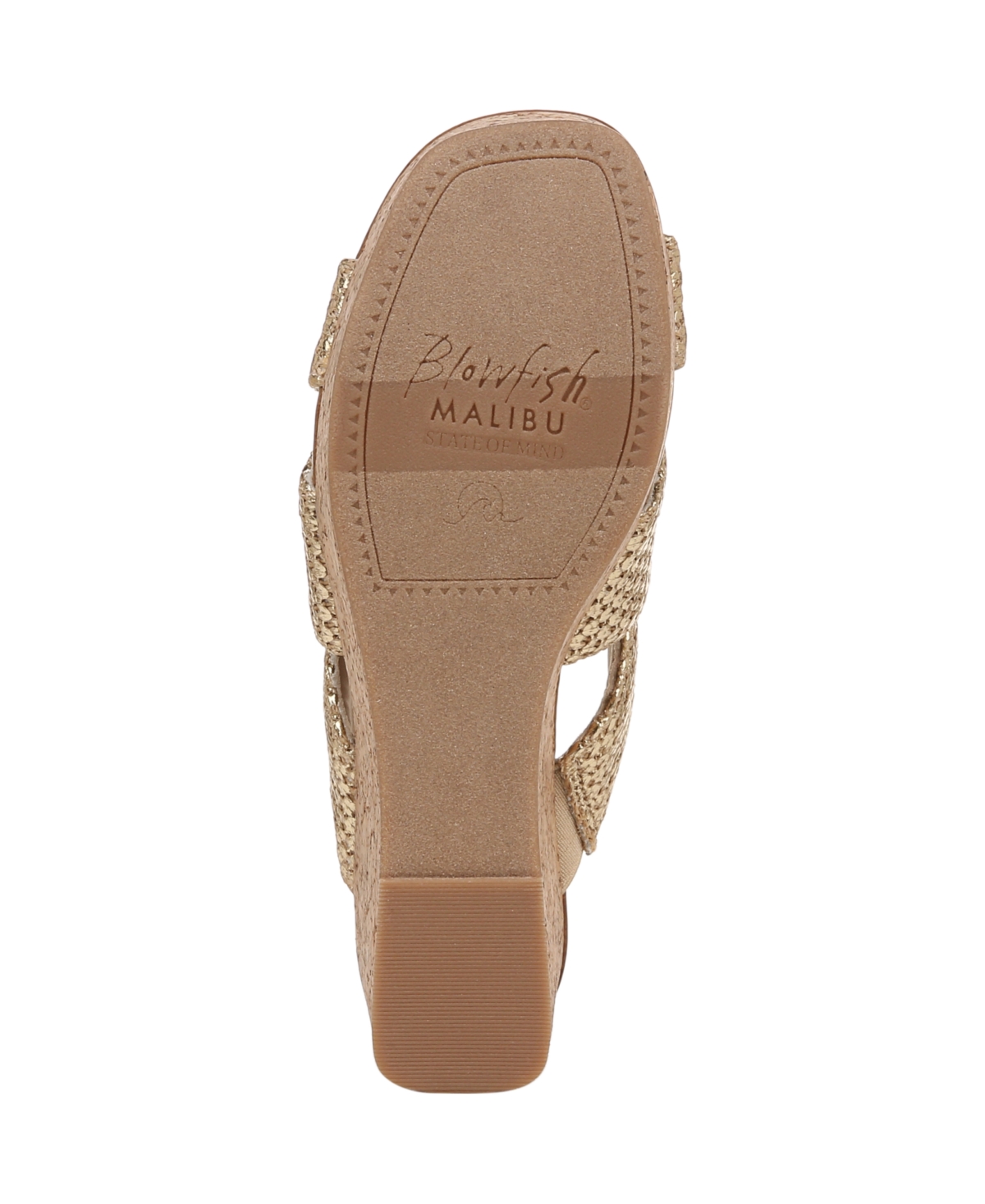 Blowfish Malibu Abi Woven Wedge Sandal In Gold Faux Raffia