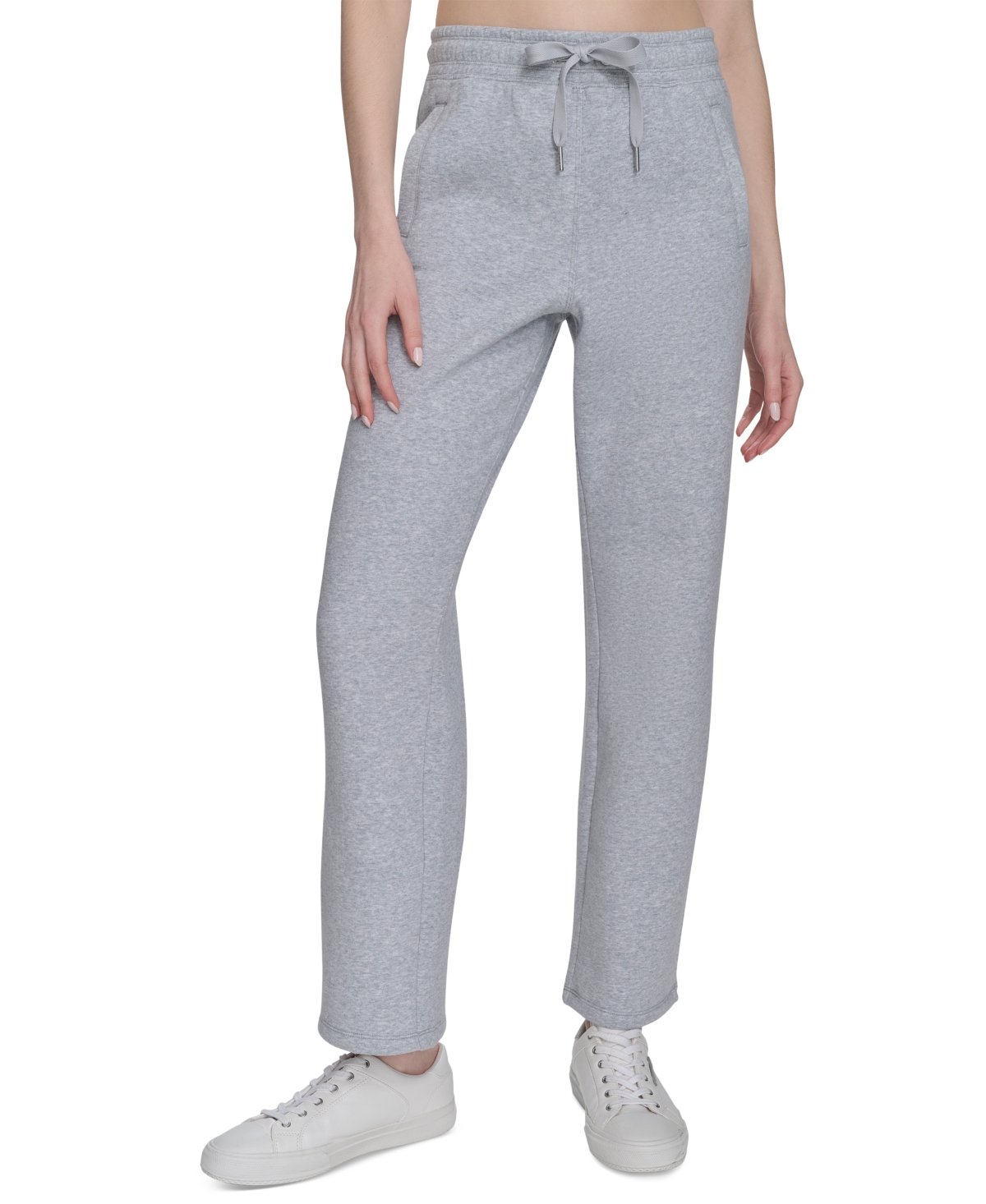 Calvin Klein Women's Fleece High-waist Relaxed Jogger Sweatpants In Pearl Heather Gray