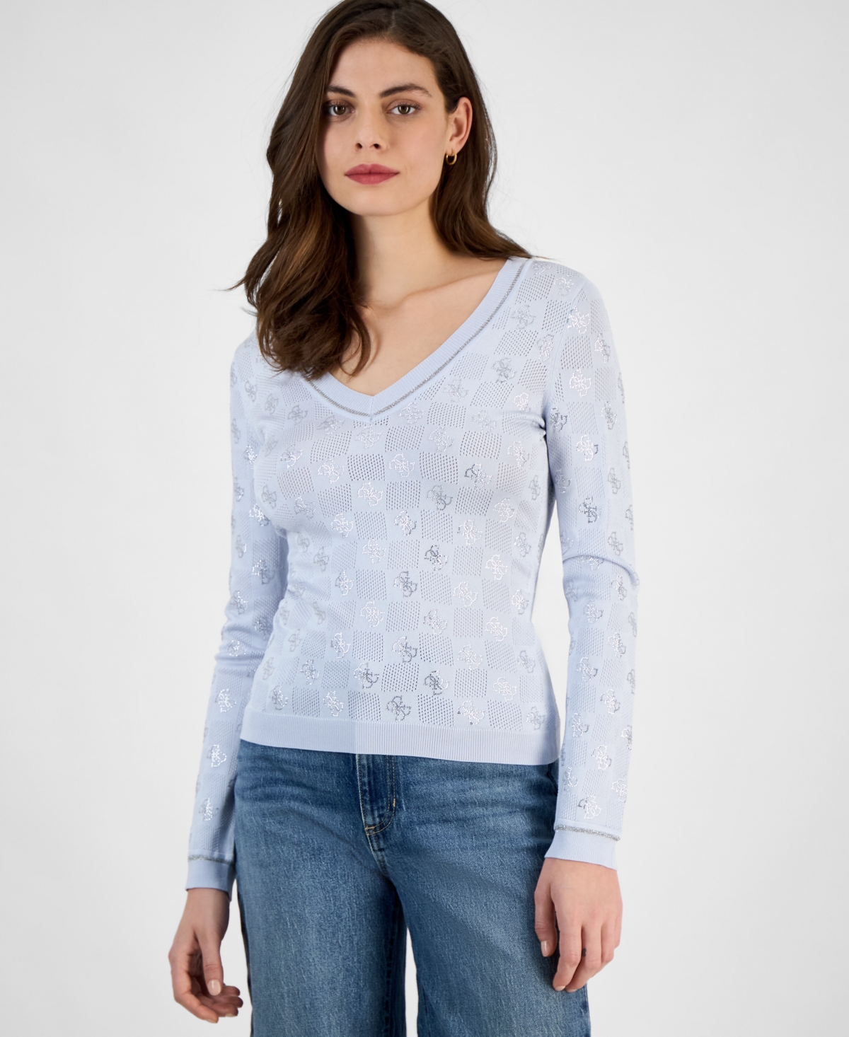 GUESS WOMEN'S ROSIE FOUR-G RHINESTONE SWEATER 