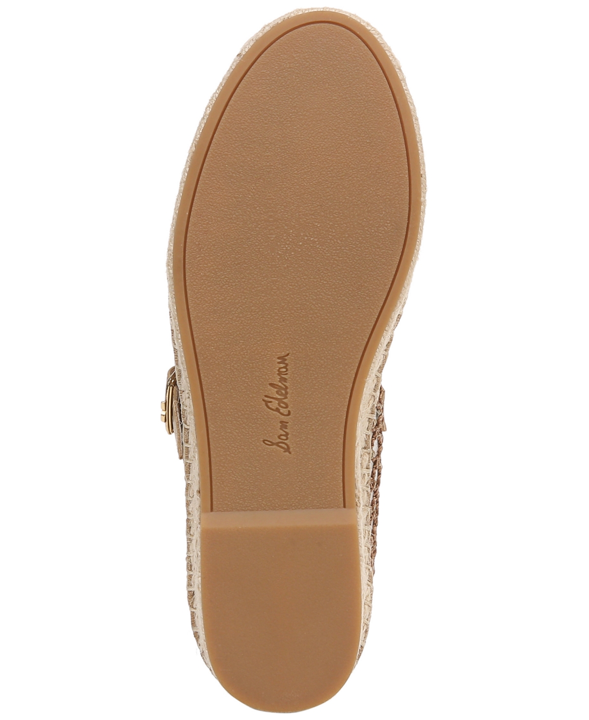 Sam Edelman Mackiemesh Mary Jane Platform Espadrille In Brushed Gold,cyprus Tan