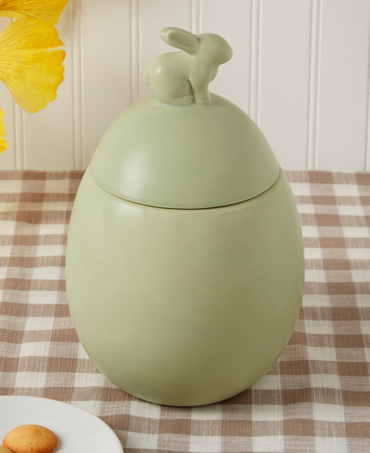 Haven Easter Bunny Cookie Jar In Sage